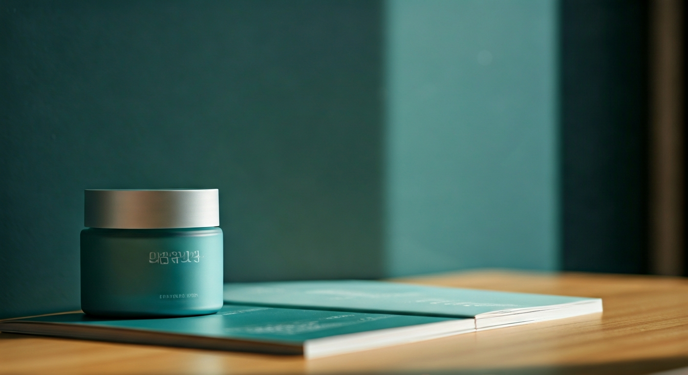 modern minimalist Korean clinic brochure or price list on a desk