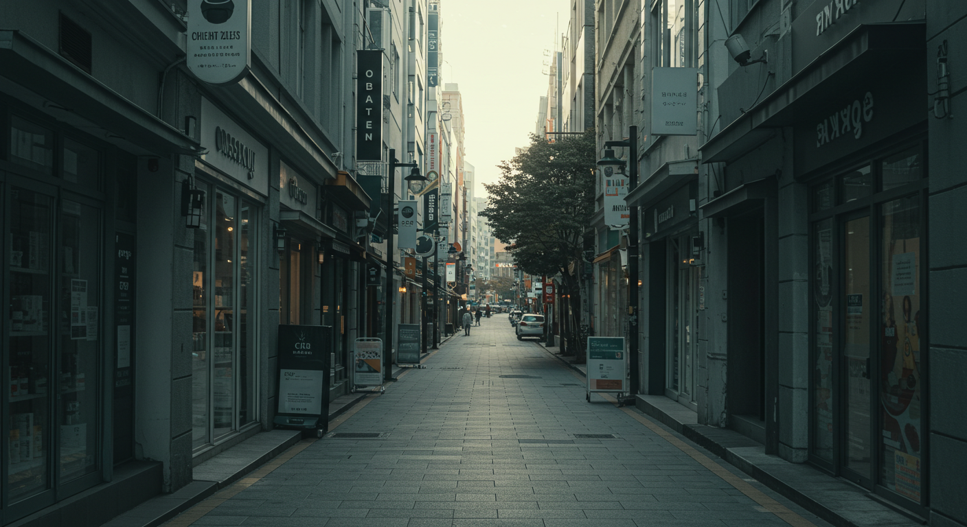 Gangnam district modern buildings luxury shopping street
