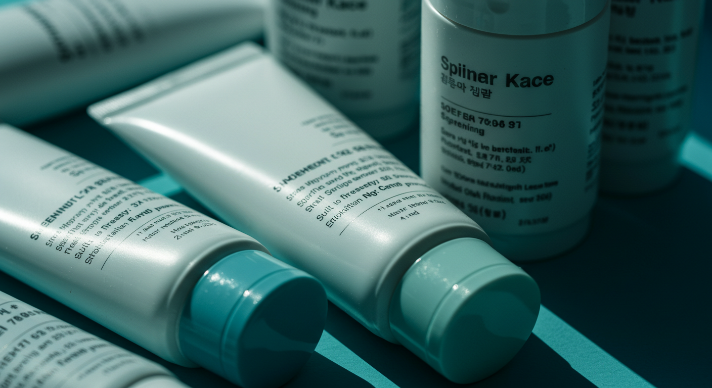 korean sunscreen ingredient list on packaging macro