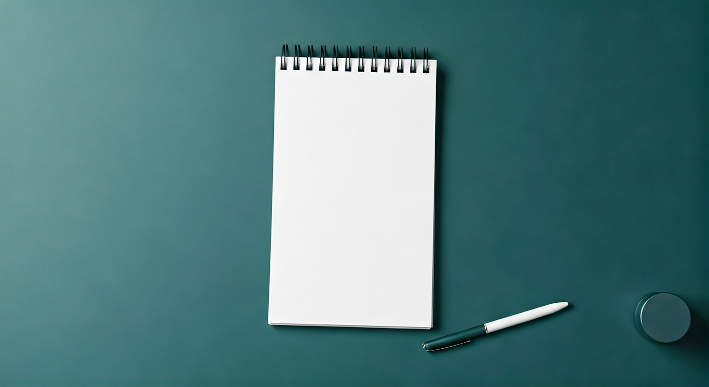 clinic consultation room, professional setting, blank notepad, no people