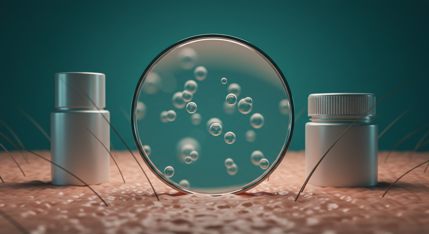 magnified skin texture illustration, healthy skin cells and pores