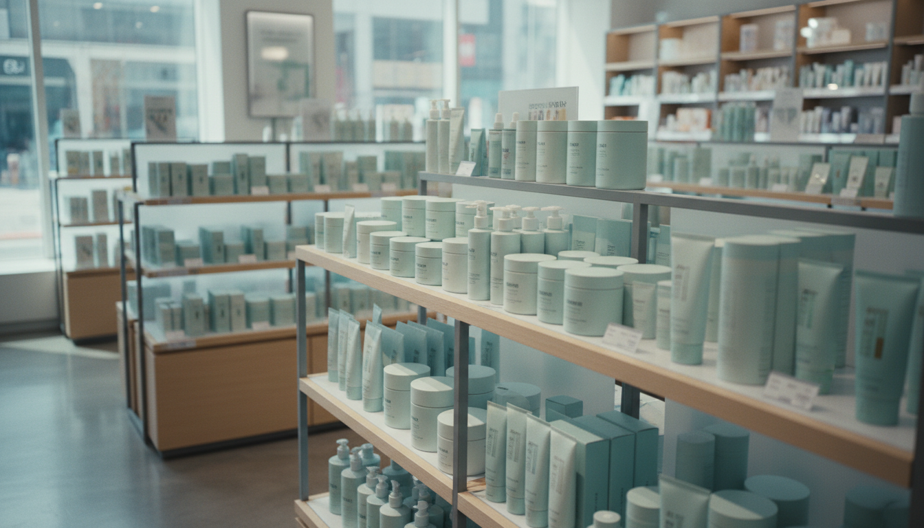 interior of a busy Olive Young store in Myeongdong, Seoul