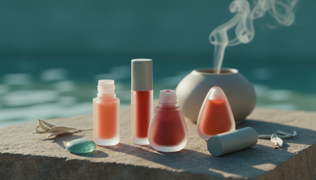selection of popular Korean lip tint brands, aesthetic product photography, no hands